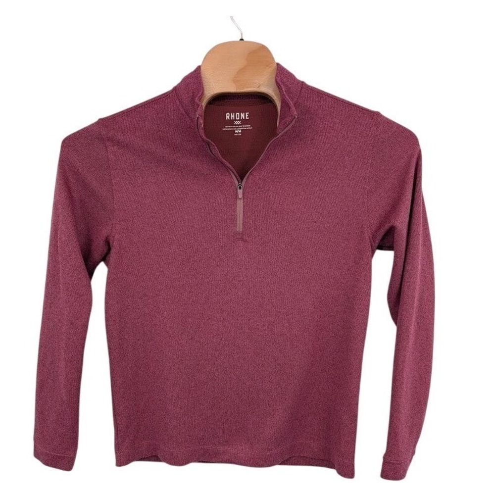 Rhone Commuter 1/4 Zip Pullover Red Long‎ Sleeve Mens Medium